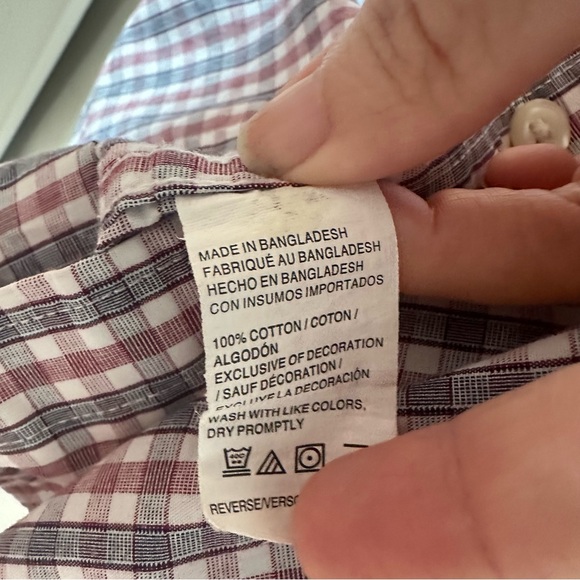 Izod Red, Blue and White Plaid Short Sleeved Button Down Shirt Men’s Size XL - Picture 6 of 6